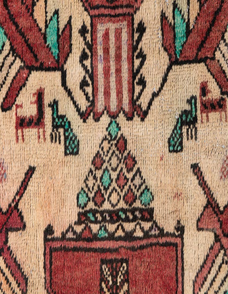 Detail image of 2' 4 x 5' 2  Hand Knotted Ultra Vintage Persian Wool Runner Rug