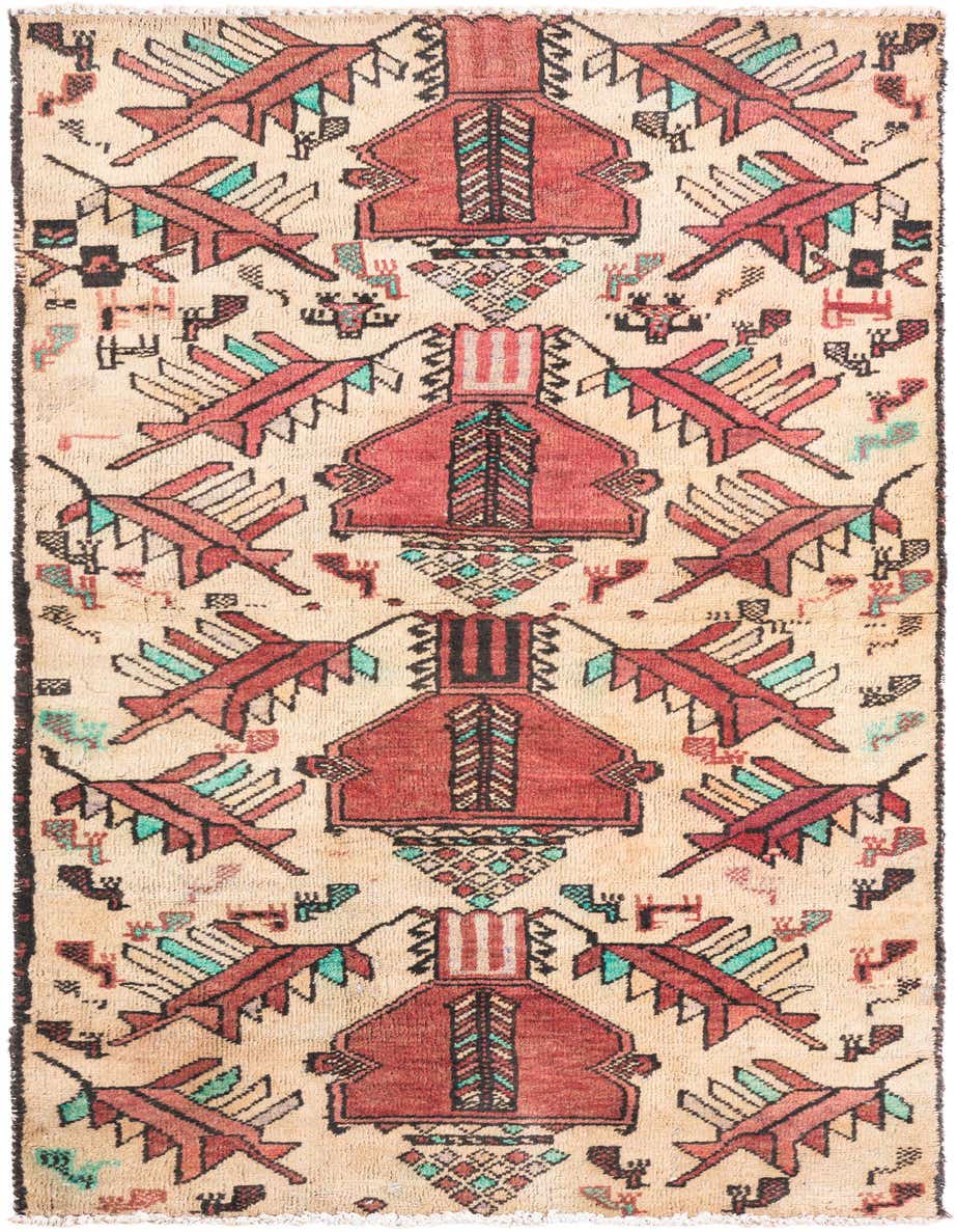 Primary image 2' 4 x 5' 2  Hand Knotted Ultra Vintage Persian Wool Runner Rug