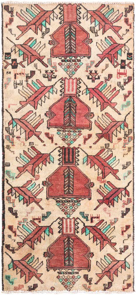 2' 4 x 5' 2 Hand Knotted Ultra Vintage Persian Wool Runner Rug