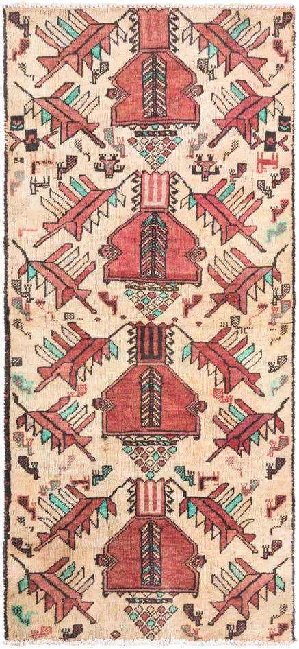 Detail image of 2' 4 x 5' 2 Hand Knotted Ultra Vintage Persian Wool Runner Rug