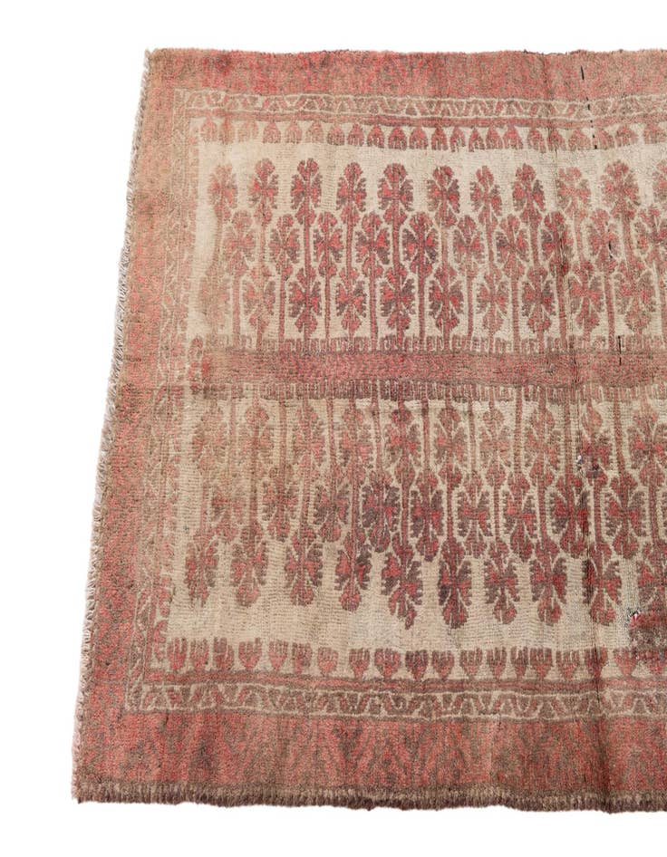 Detail image of 2' 4 x 4' 10  Hand Knotted Ultra Vintage Persian Wool Runner Rug