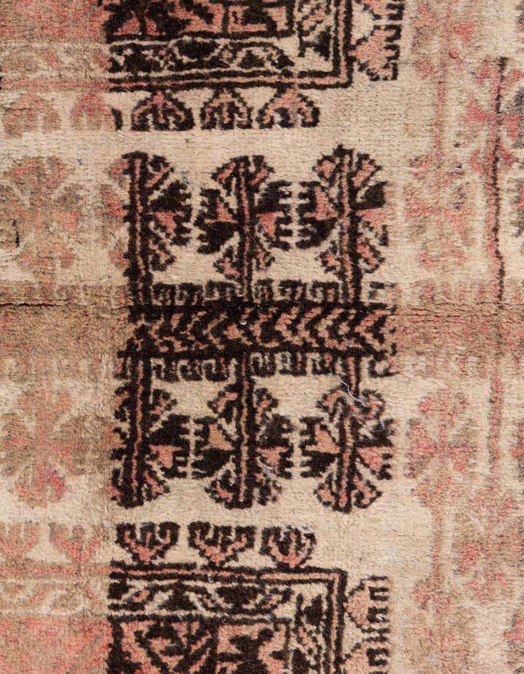 Detail image of 2' 4 x 4' 10  Hand Knotted Ultra Vintage Persian Wool Runner Rug