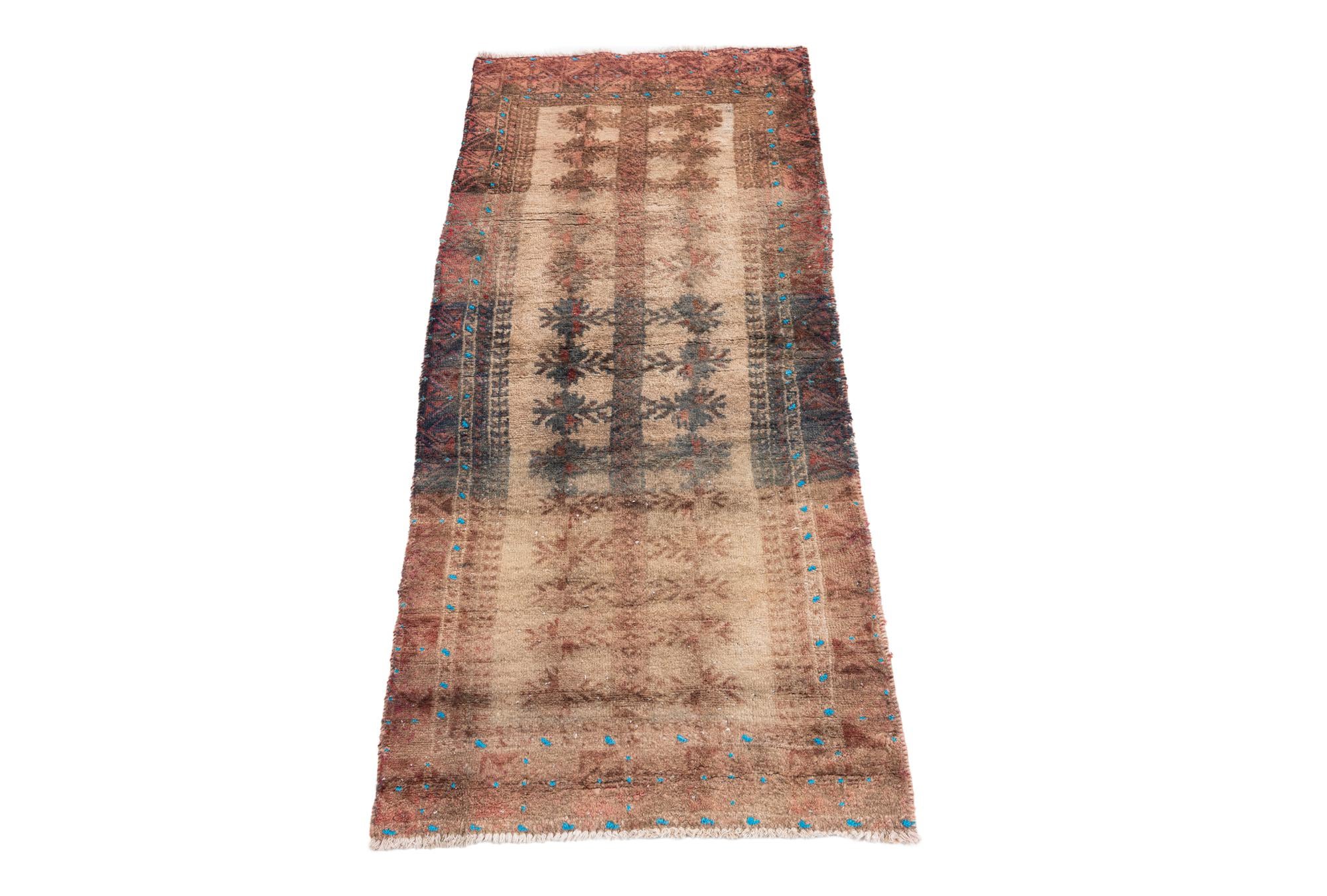 2' 1 x 5' Hand Knotted Ultra Vintage Persian Wool Runner Rug