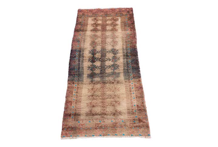2' 1 x 5' Hand Knotted Ultra Vintage Persian Wool Runner Rug
