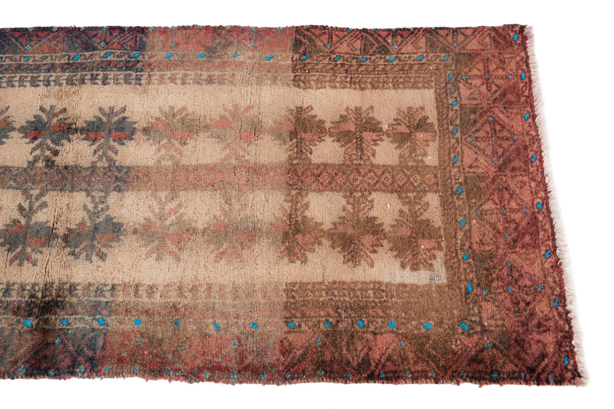 2' 1 x 5' Hand Knotted Ultra Vintage Persian Wool Runner Rug