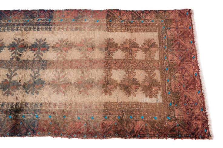Detail image of 2' 1 x 5' Hand Knotted Ultra Vintage Persian Wool Runner Rug