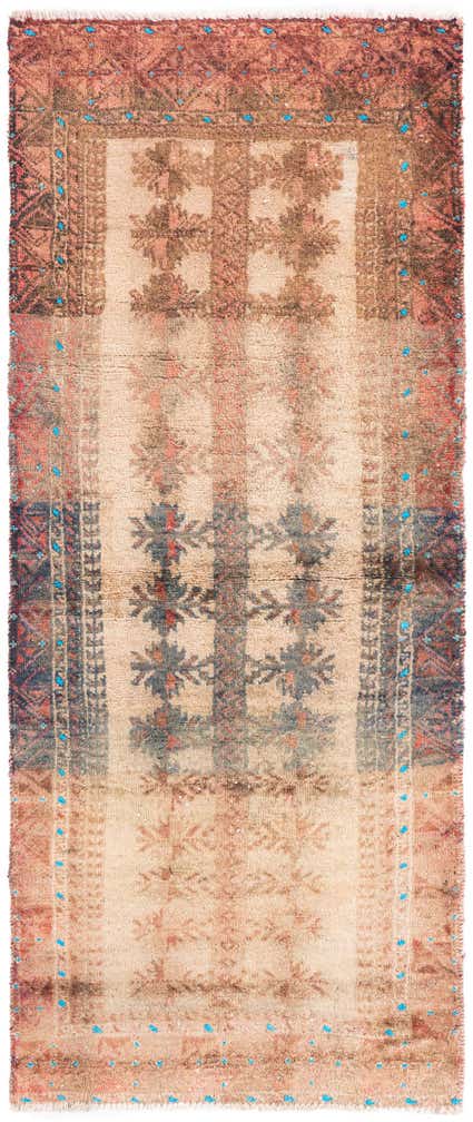 2' 1 x 5' Hand Knotted Ultra Vintage Persian Wool Runner Rug