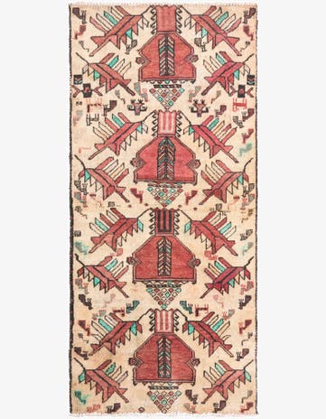 2' 4 x 5' 2 Hand Knotted Ultra Vintage Persian Wool Runner Rug