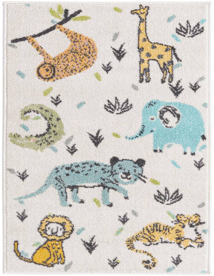 Detail image of 2' 2 x 4' Animals Whimsy Kids Runner Rug