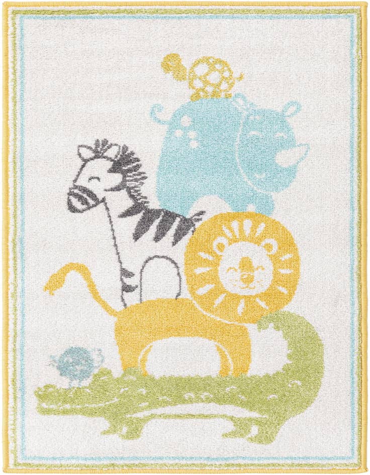 Detail image of 2' 2 x 4' Animals Whimsy Kids Runner Rug