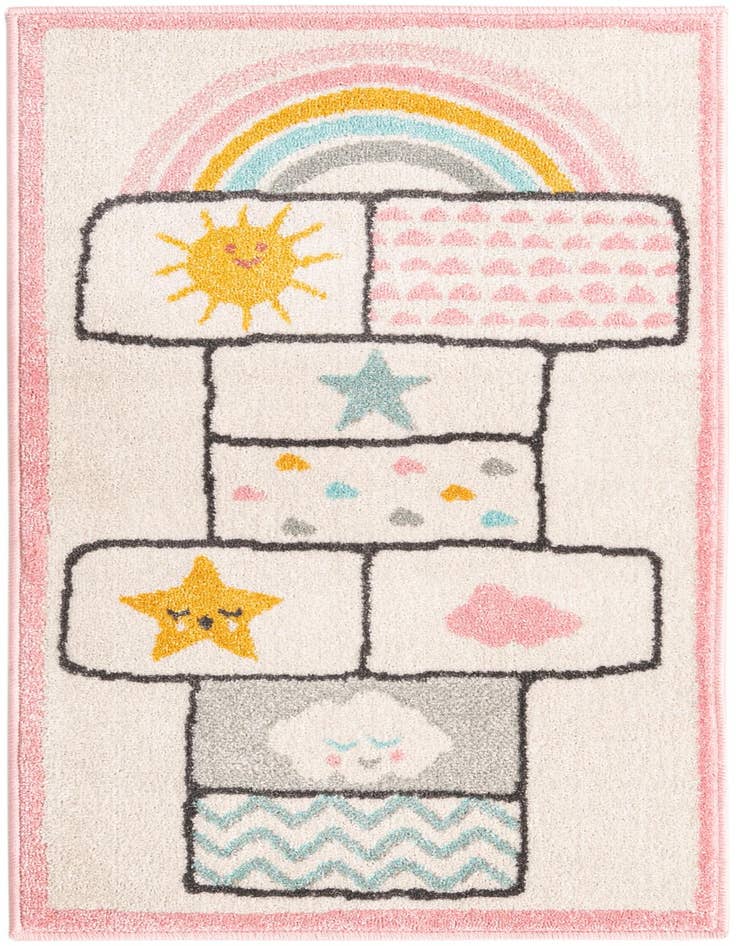 Detail image of 2' 2 x 4' Hopscotch Whimsy Kids Runner Rug