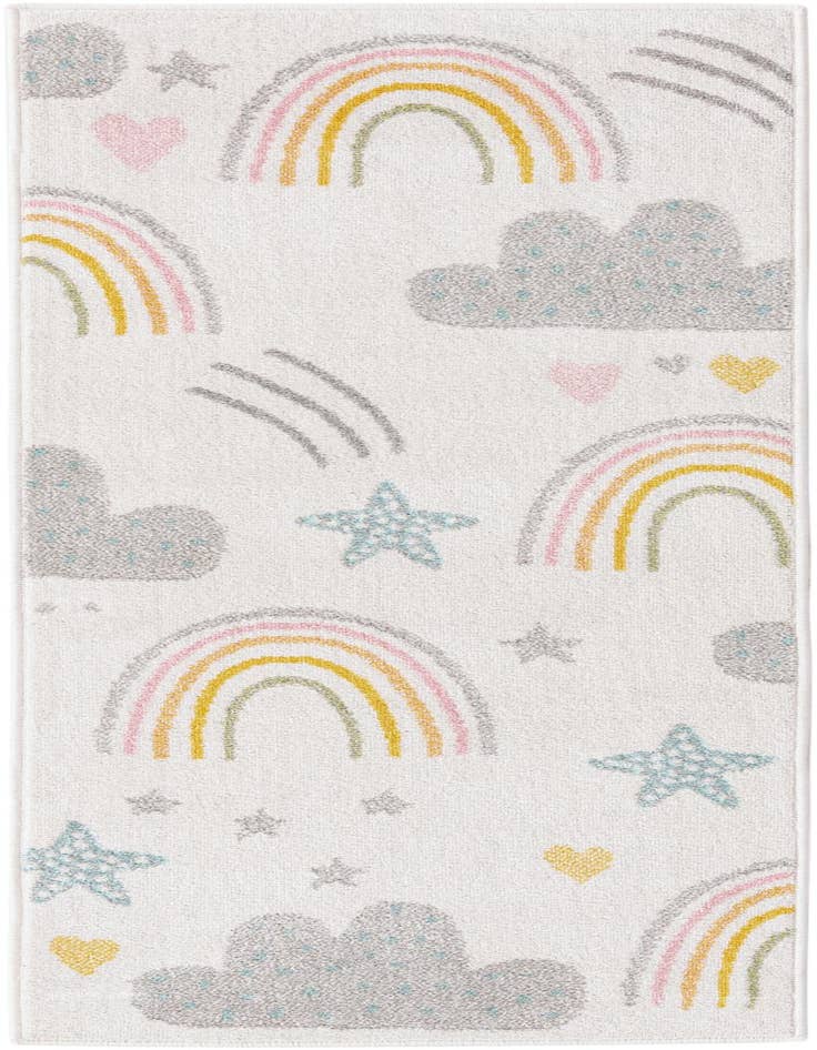Detail image of 2' 2 x 6' Clouds and Rainbows Whimsy Kids Runner Rug
