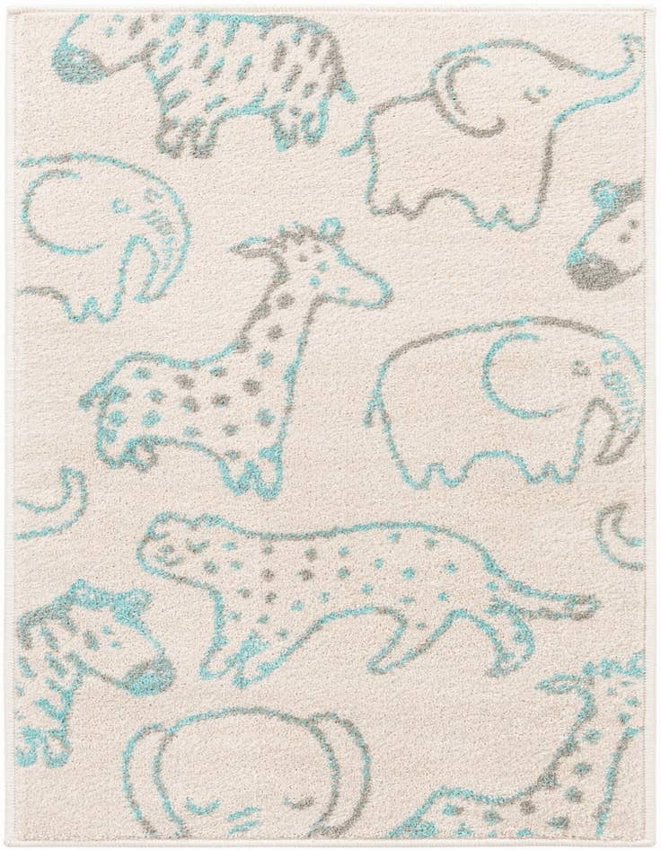 Detail image of 2' 2 x 4' Animals Whimsy Kids Runner Rug