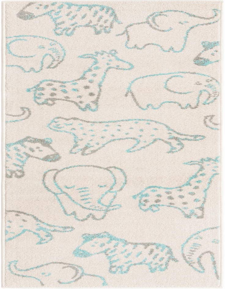 Detail image of 2' 2 x 6' Animals Whimsy Kids Runner Rug