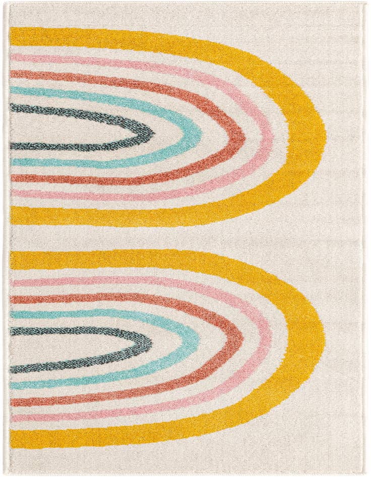 Detail image of 2' 2 x 6' Rainbow Whimsy Kids Runner Rug