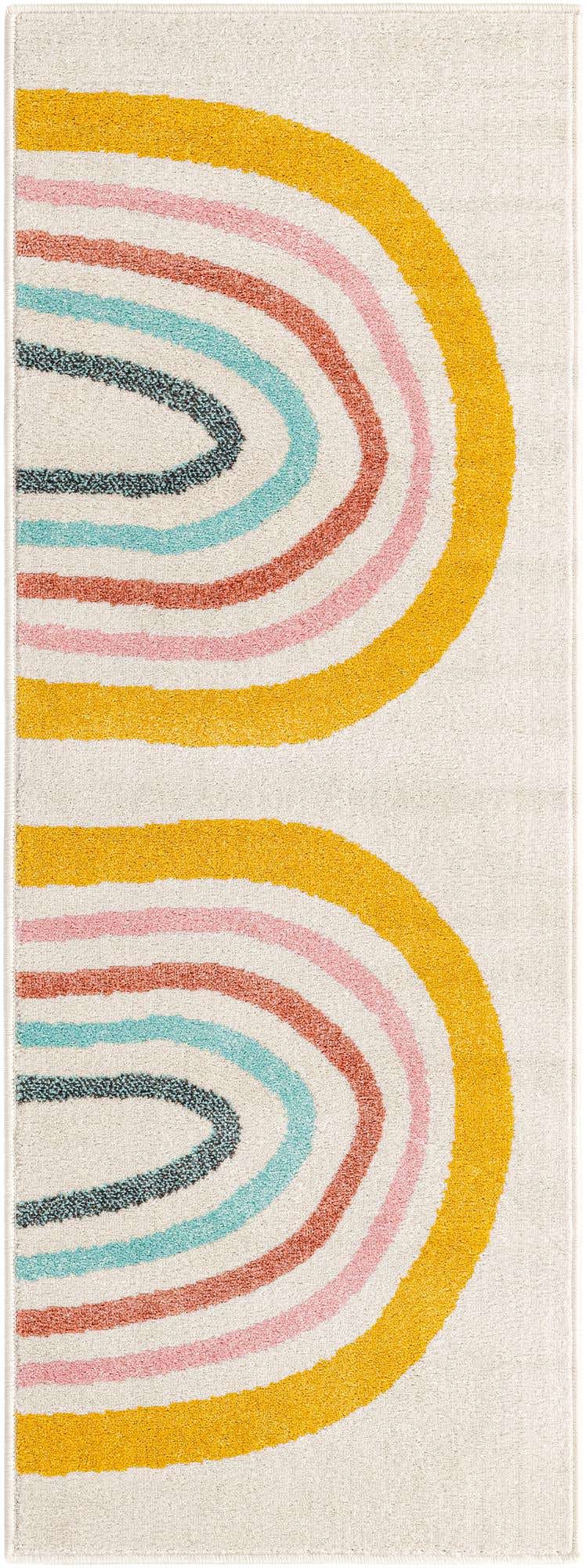 2' 2 x 6' Rainbow Whimsy Kids Runner Rug