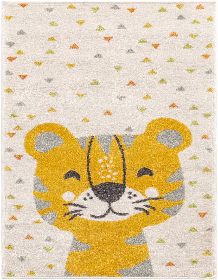Detail image of 2' 2 x 4' Tiger Whimsy Kids Runner Rug