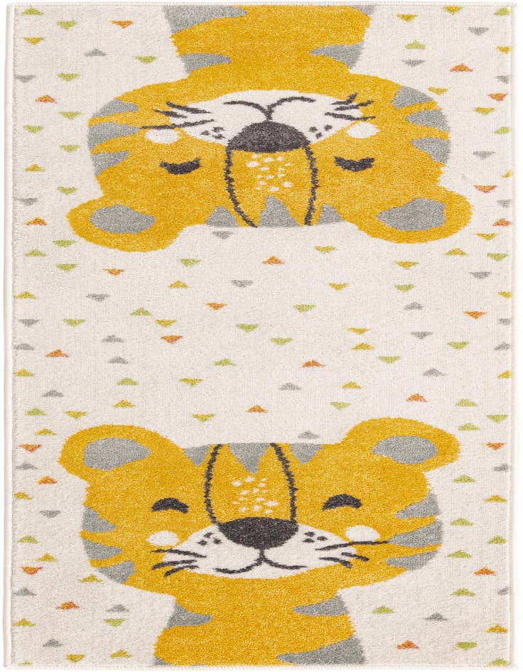 Detail image of 2' 2 x 6' Tiger Whimsy Kids Runner Rug