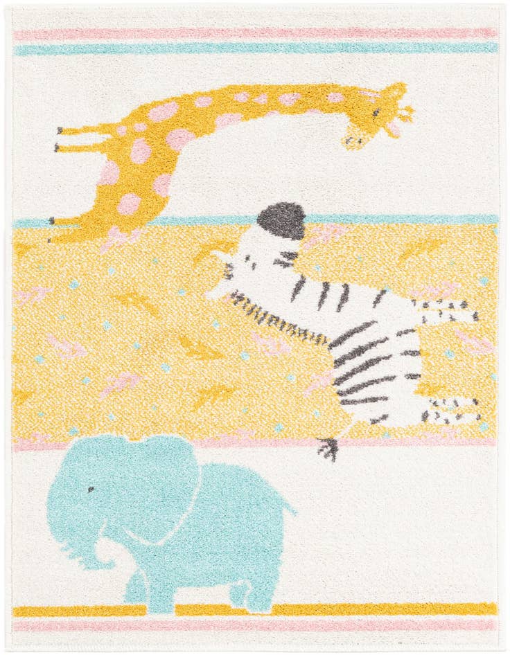 Detail image of 2' 2 x 3' 11 Animals Whimsy Kids Runner Rug