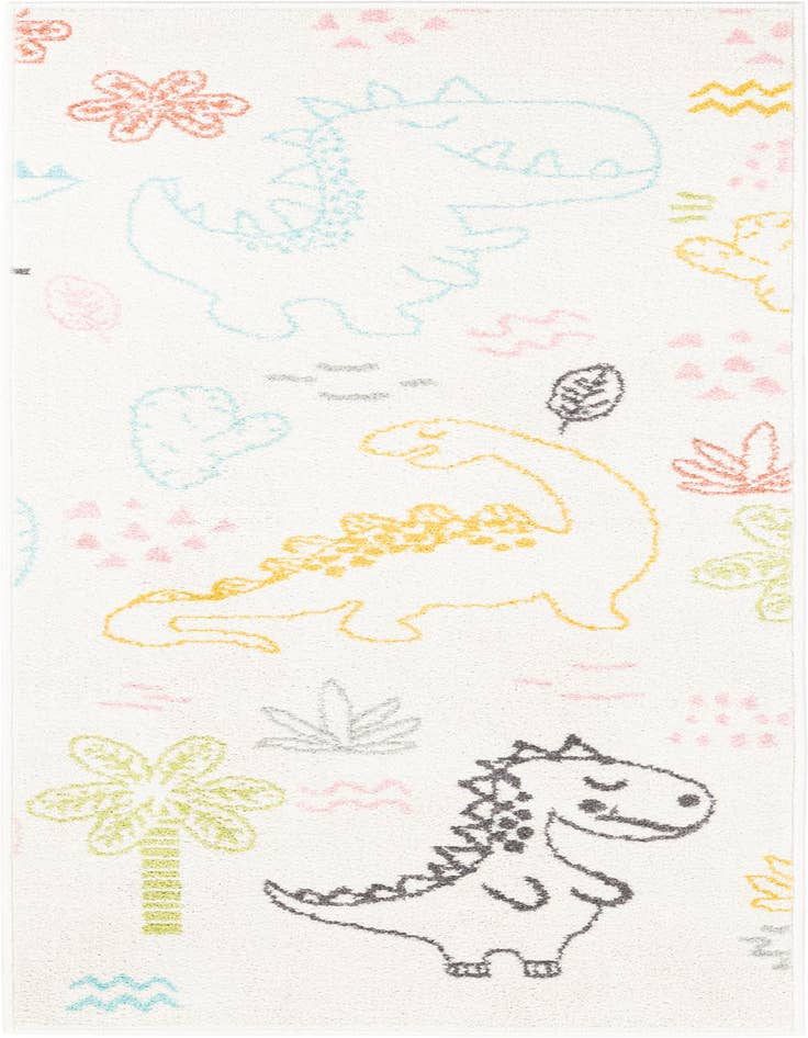 Detail image of 2' 2 x 6' 1 Dinosaur Whimsy Kids Runner Rug
