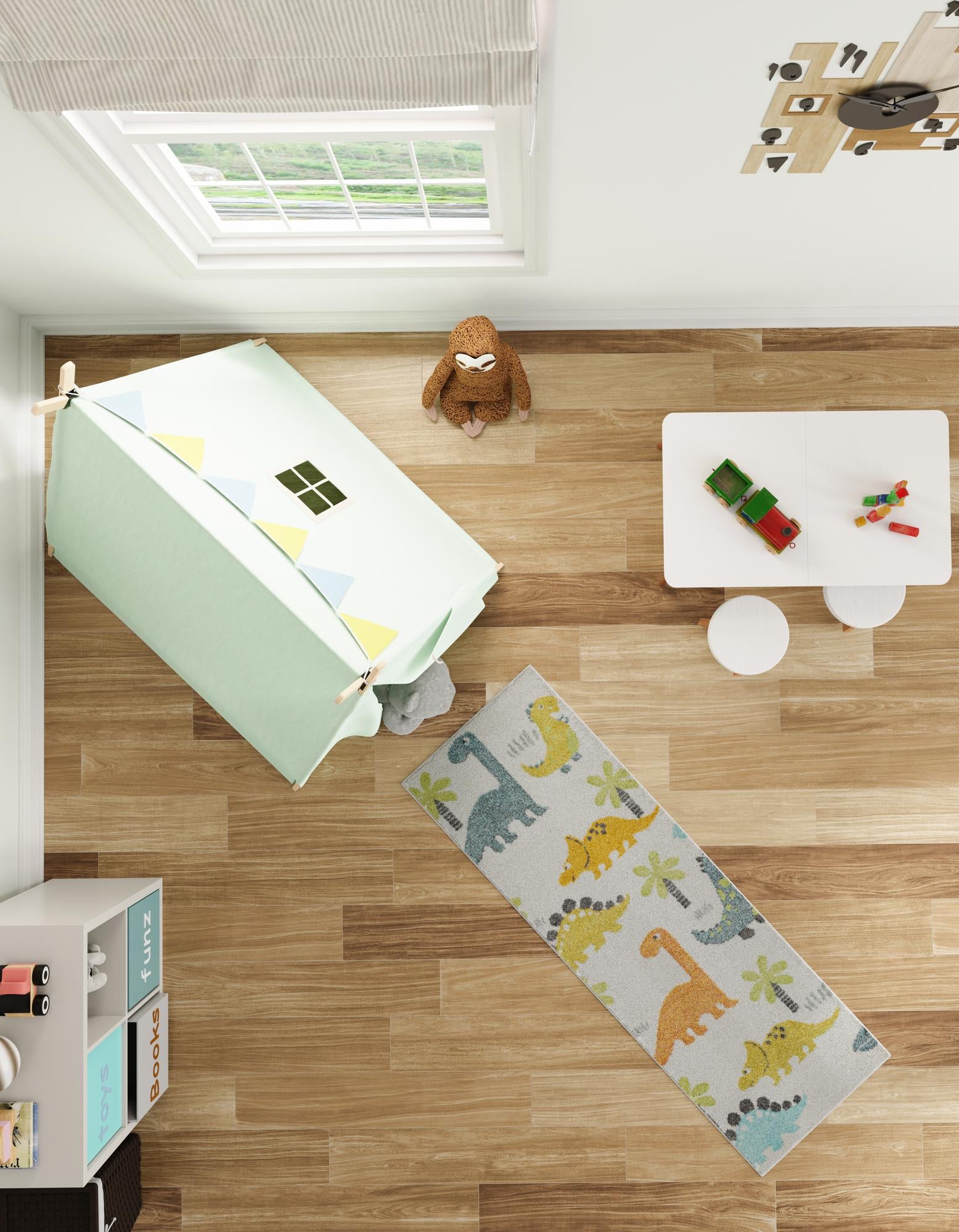 2' 2 x 6' 1 Dinosaur Whimsy Kids Runner Rug
