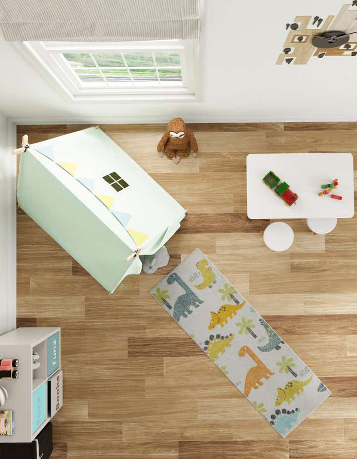 65cm x 155cm Dinosaur Whimsy Kids Loper Vloerkleed