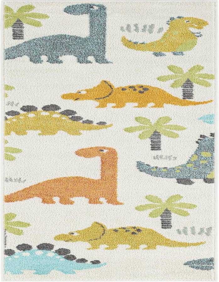 Detail image of 2' 2 x 6' 1 Dinosaur Whimsy Kids Runner Rug
