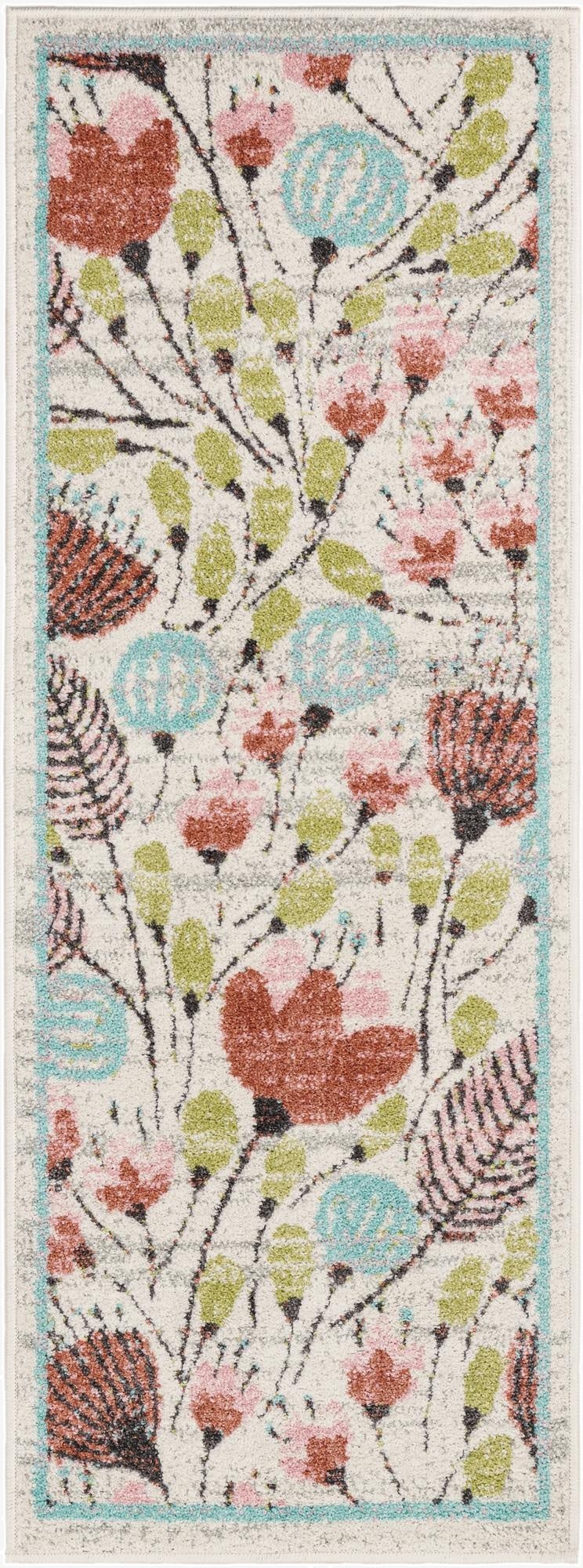 2' x 5' 3 Flowers Whimsy Kids Runner Rug