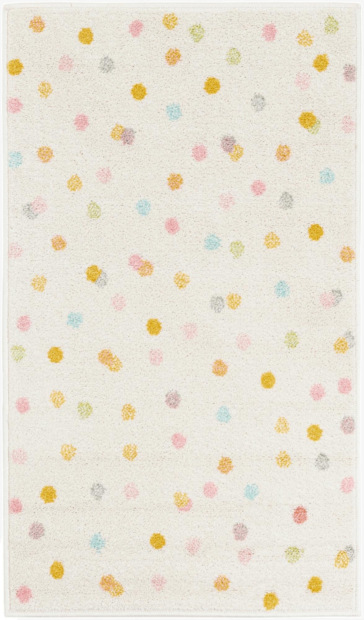 2' 2 x 3' 11 Polka Dot Whimsy Kids Runner Rug