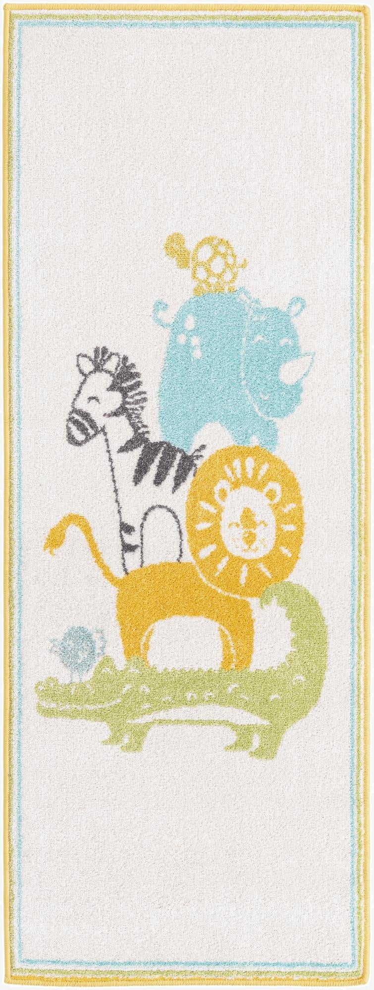 2' 2 x 6' Animals Whimsy Kids Runner Rug