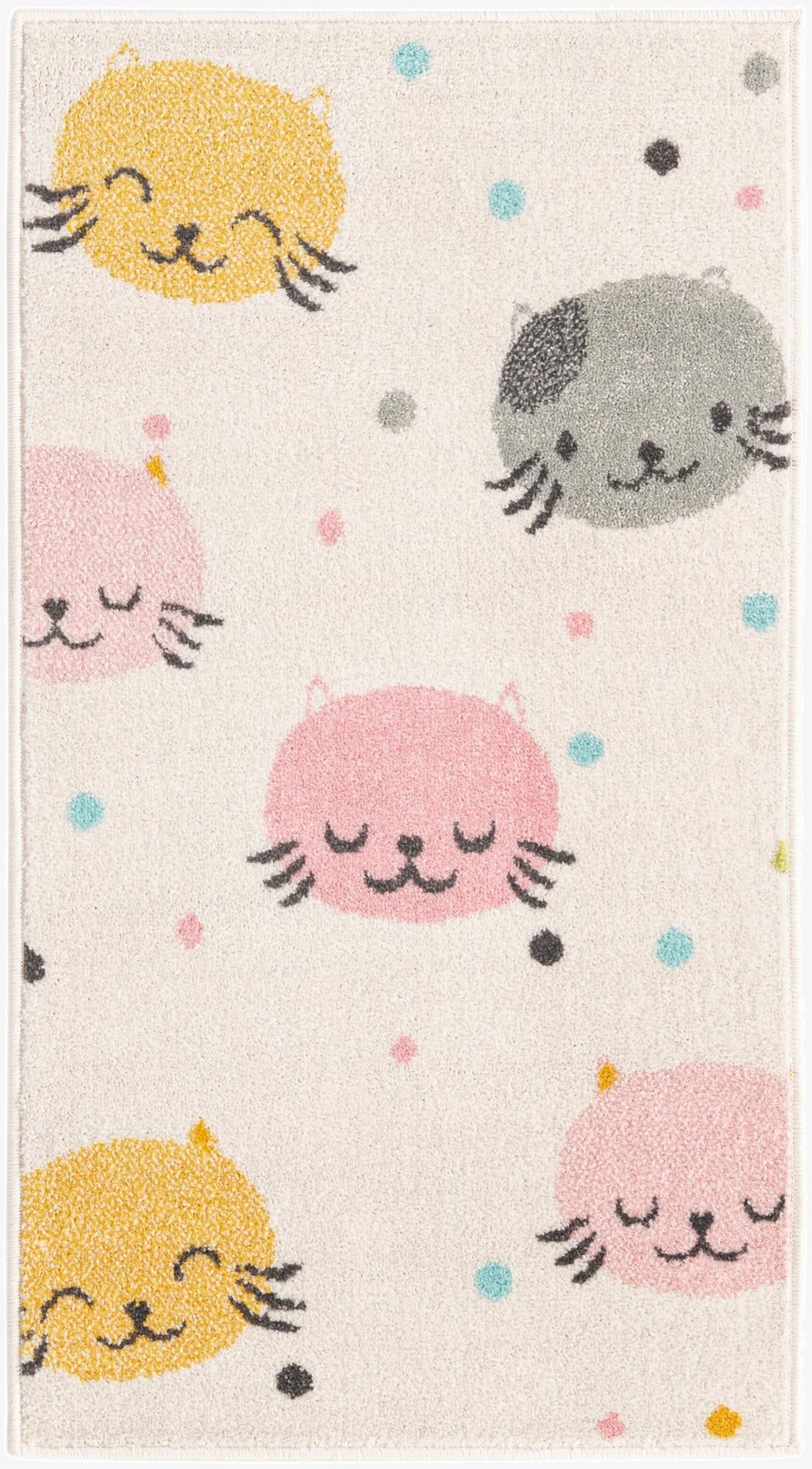 2' 2 x 4' Cats Whimsy Kids Runner Rug