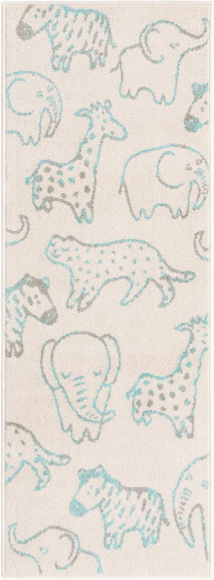 2' 2 x 6' Animals Whimsy Kids Runner Rug