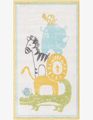 2' 2 x 4' Animals Whimsy Kids Runner Rug