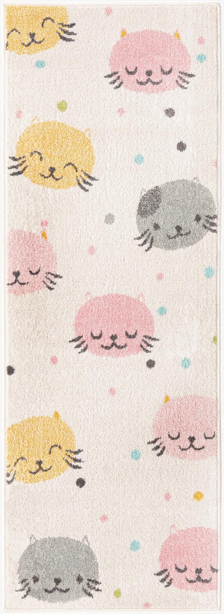 2' 2 x 6' Cats Whimsy Kids Runner Rug
