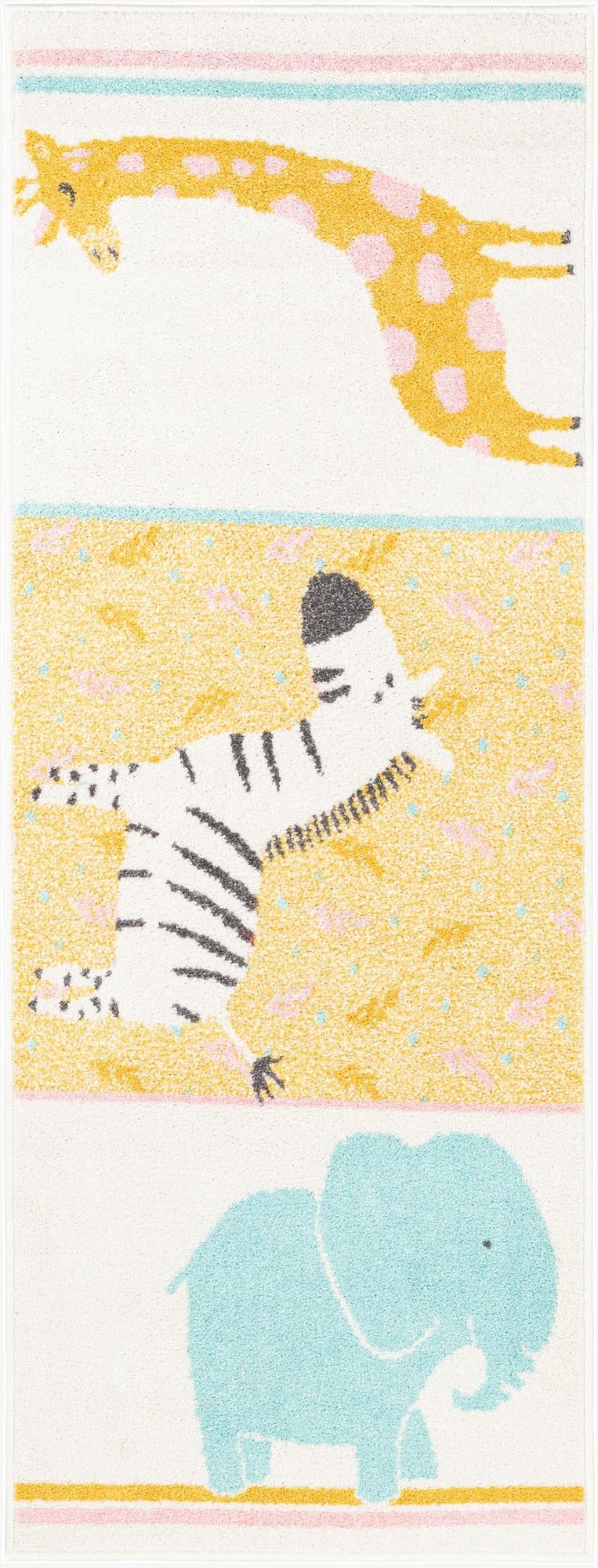 2' 2 x 6' 1 Animals Whimsy Kids Runner Rug
