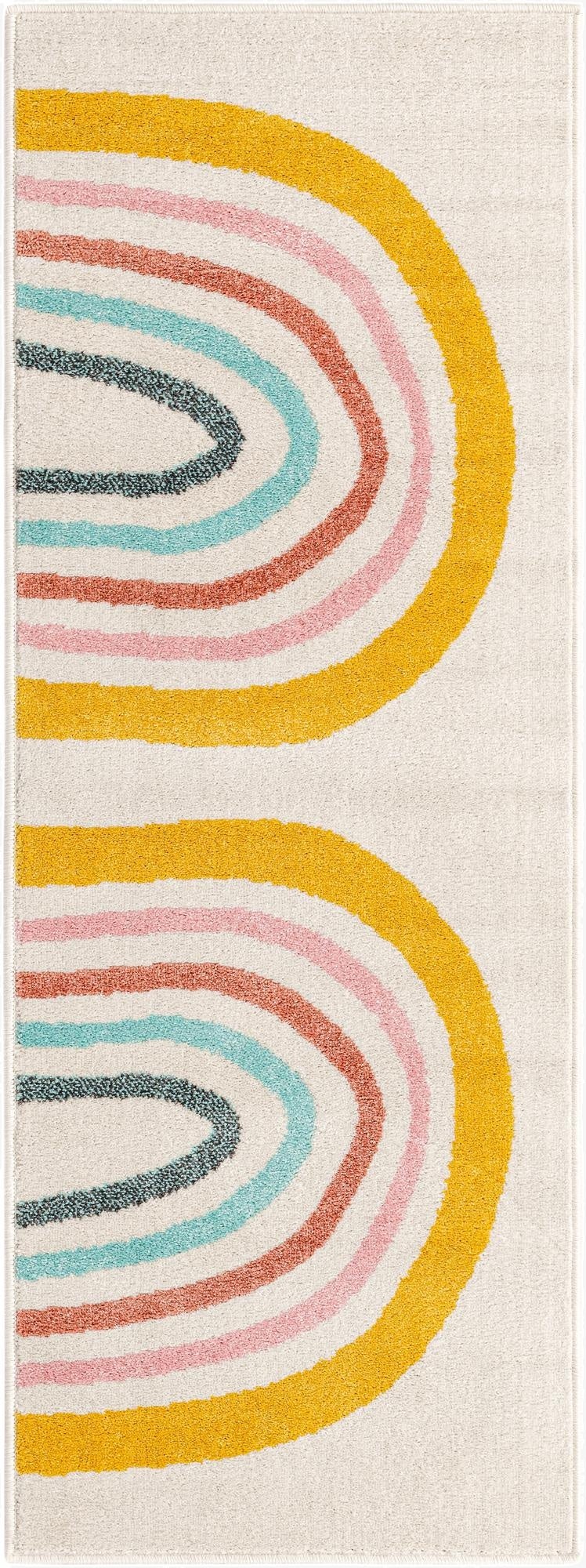 2' 2 x 6' Rainbow Whimsy Kids Runner Rug
