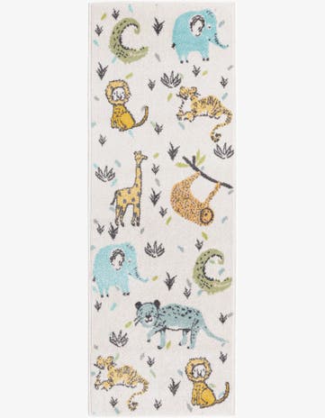 2' 2 x 6' Animals Whimsy Kids Runner Rug