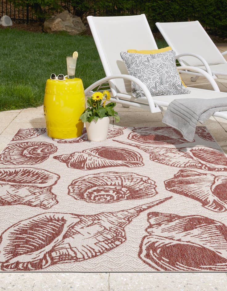 Detail image of 4' x 6'  Washable Coastal Indoor / Outdoor Rug