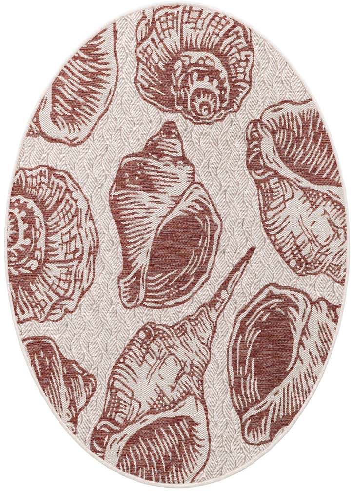 5' 3 x 5' 3 Easy-Clean Coastal Indoor / Outdoor Round Rug