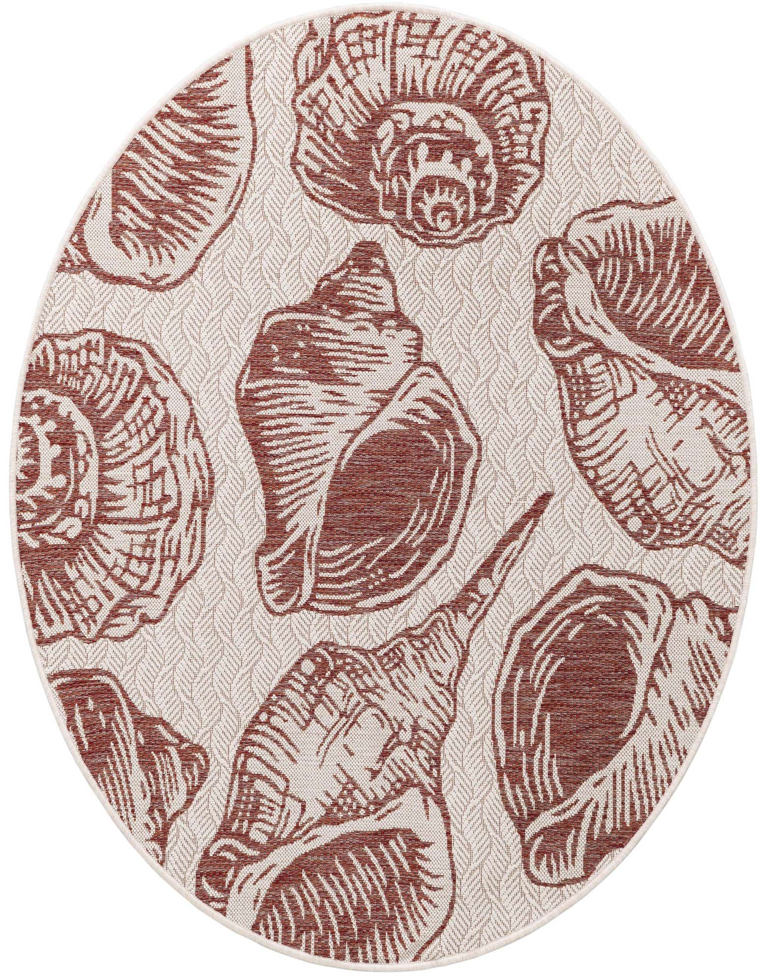 5' 3 x 5' 3 Easy-Clean Coastal Indoor / Outdoor Round Rug