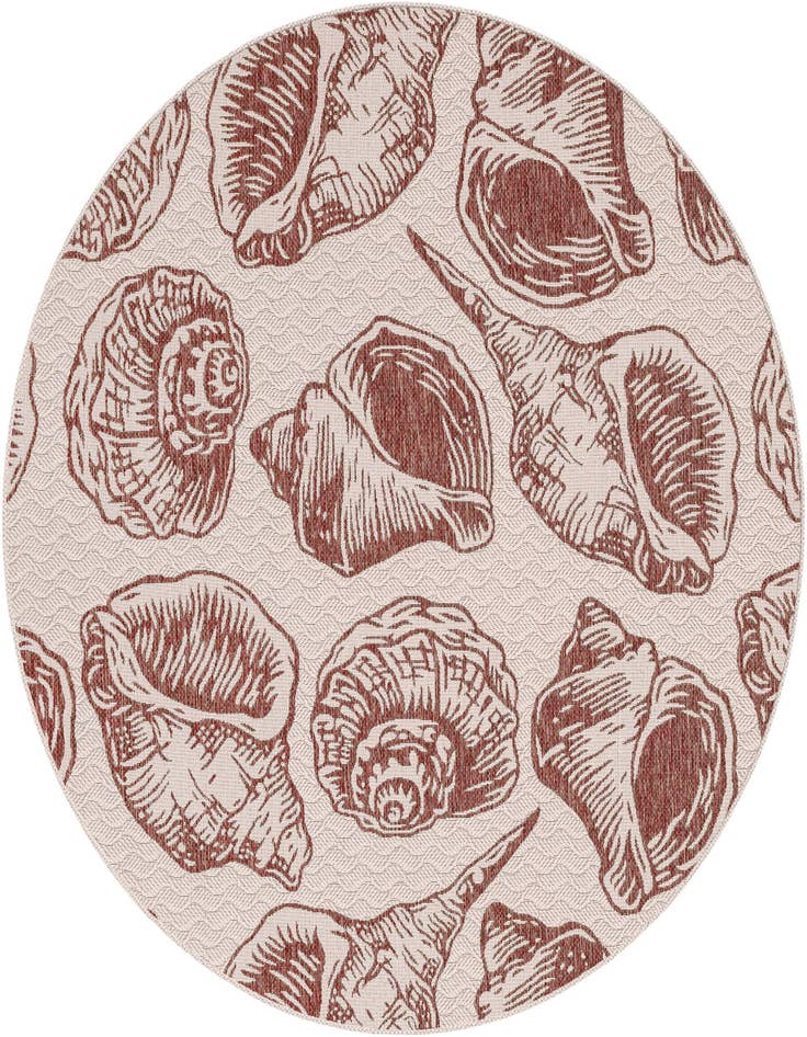 Detail image of 7' 10 x 7' 10 Easy-Clean Coastal Indoor / Outdoor Round Rug