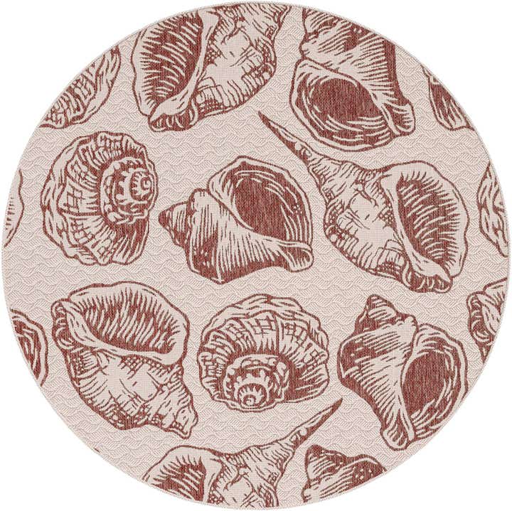 7' 10 x 7' 10 Easy-Clean Coastal Indoor / Outdoor Round Rug