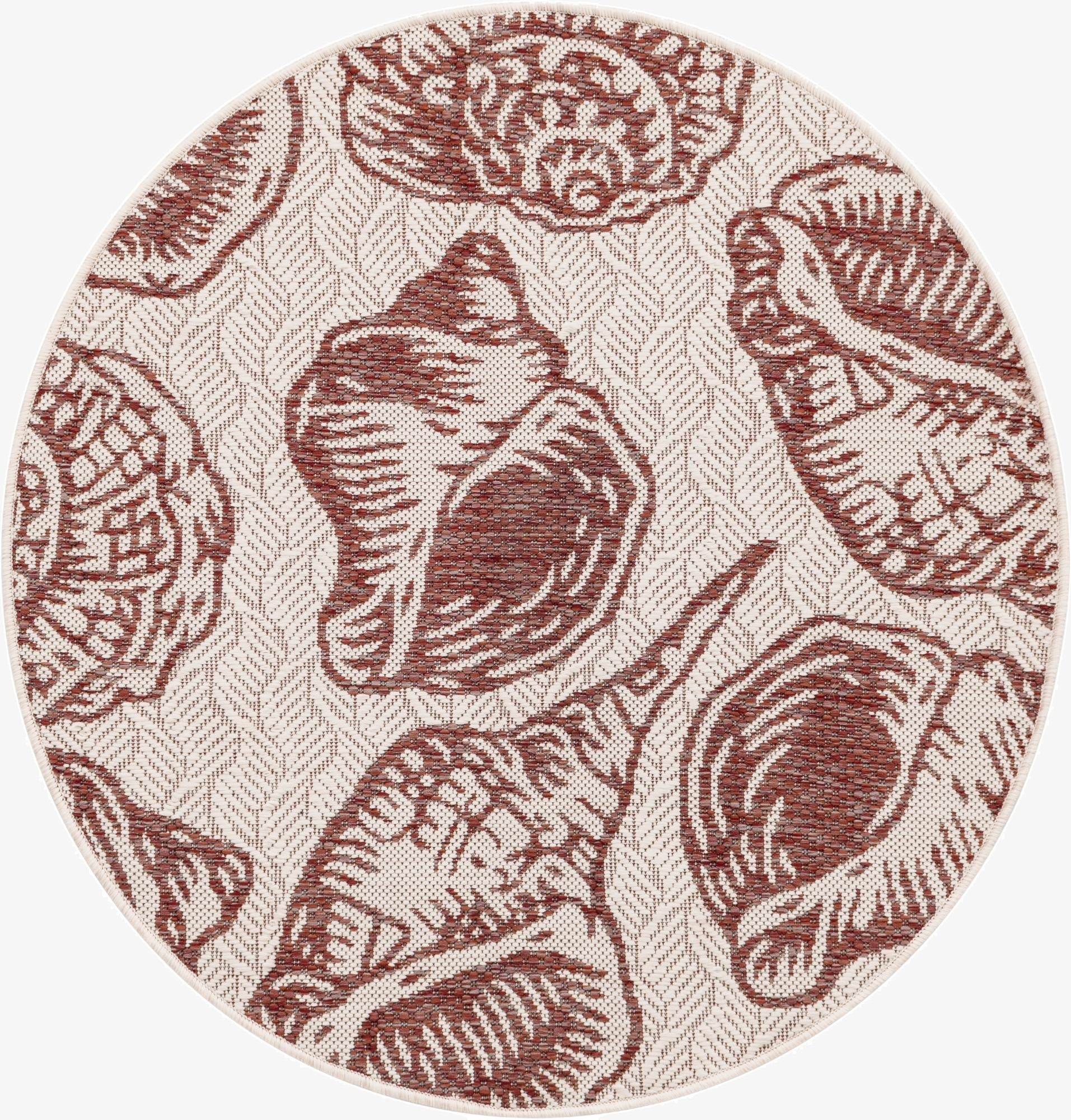 3' x 3'  Washable Coastal Indoor / Outdoor Round Rug