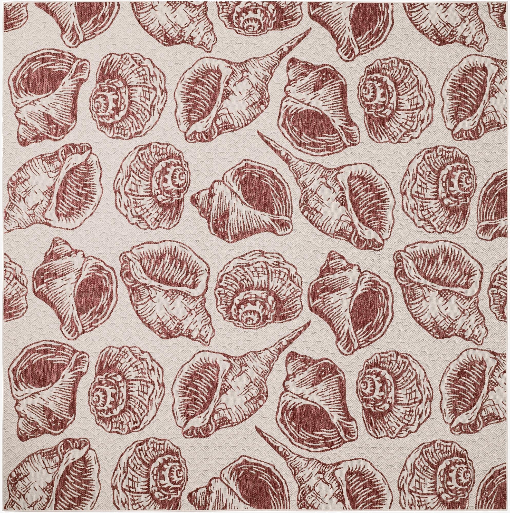 12' x 12'  Washable Coastal Indoor / Outdoor Square Rug