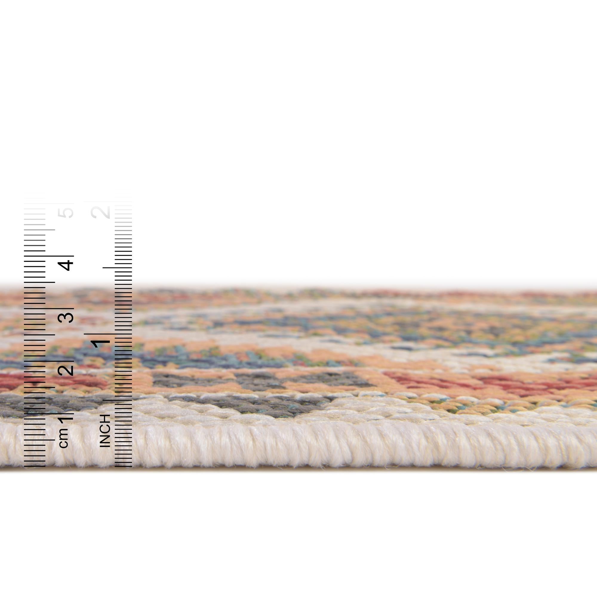 5' 3 x 5' 3 Easy-Clean Baja Indoor / Outdoor Square Rug