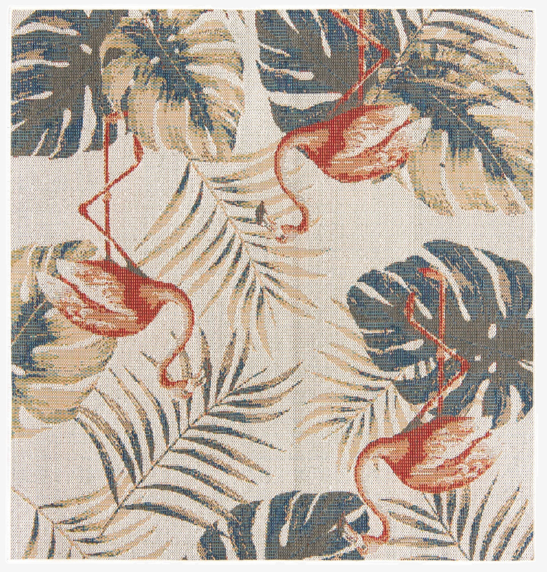 5' 3 x 5' 3  Washable Baja Indoor / Outdoor Square Rug