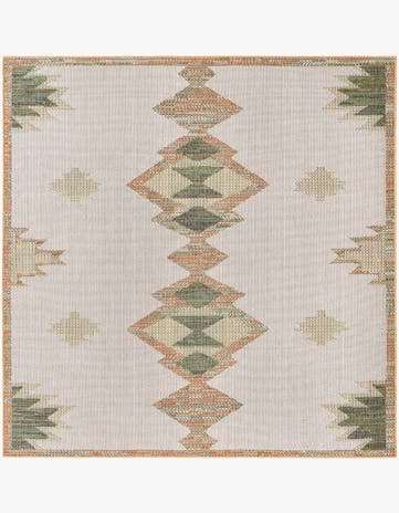 Ivory Easy-Clean Baja Indoor / Outdoor Square Rug