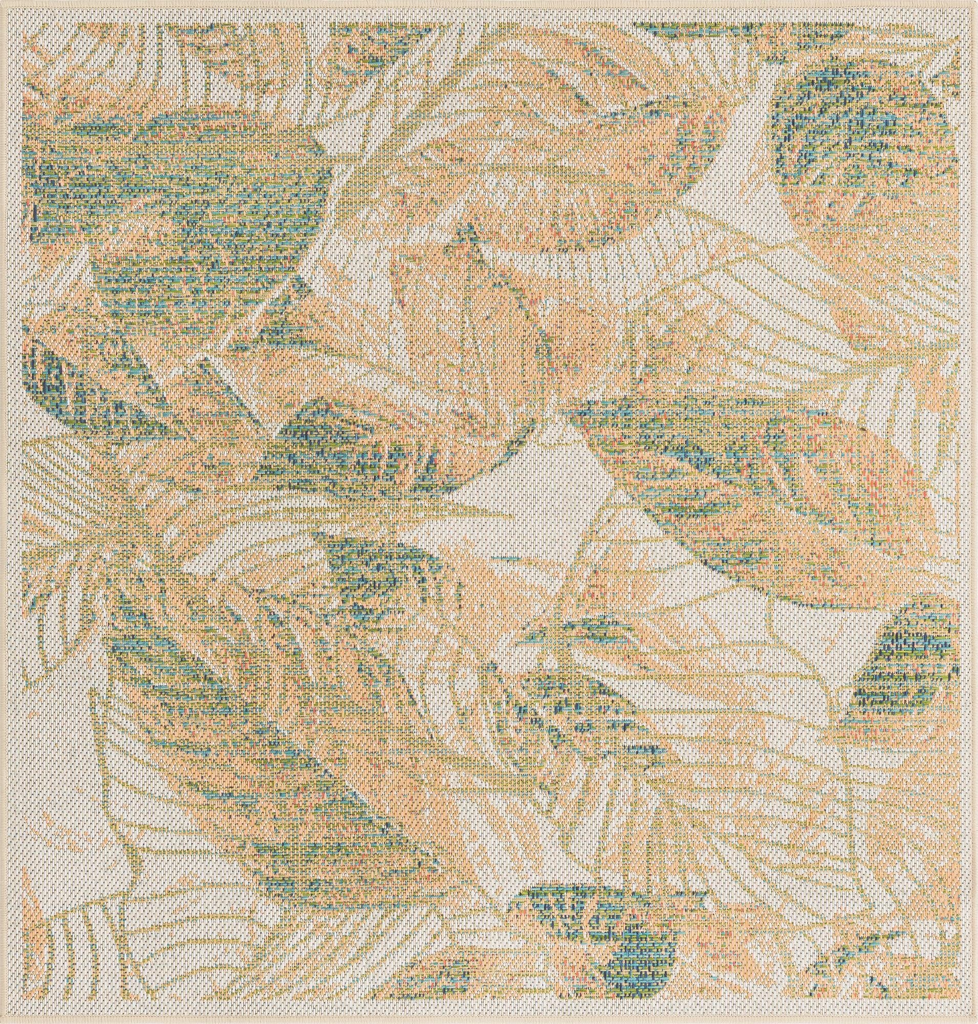 5' 3 x 5' 3  Washable Baja Indoor / Outdoor Square Rug