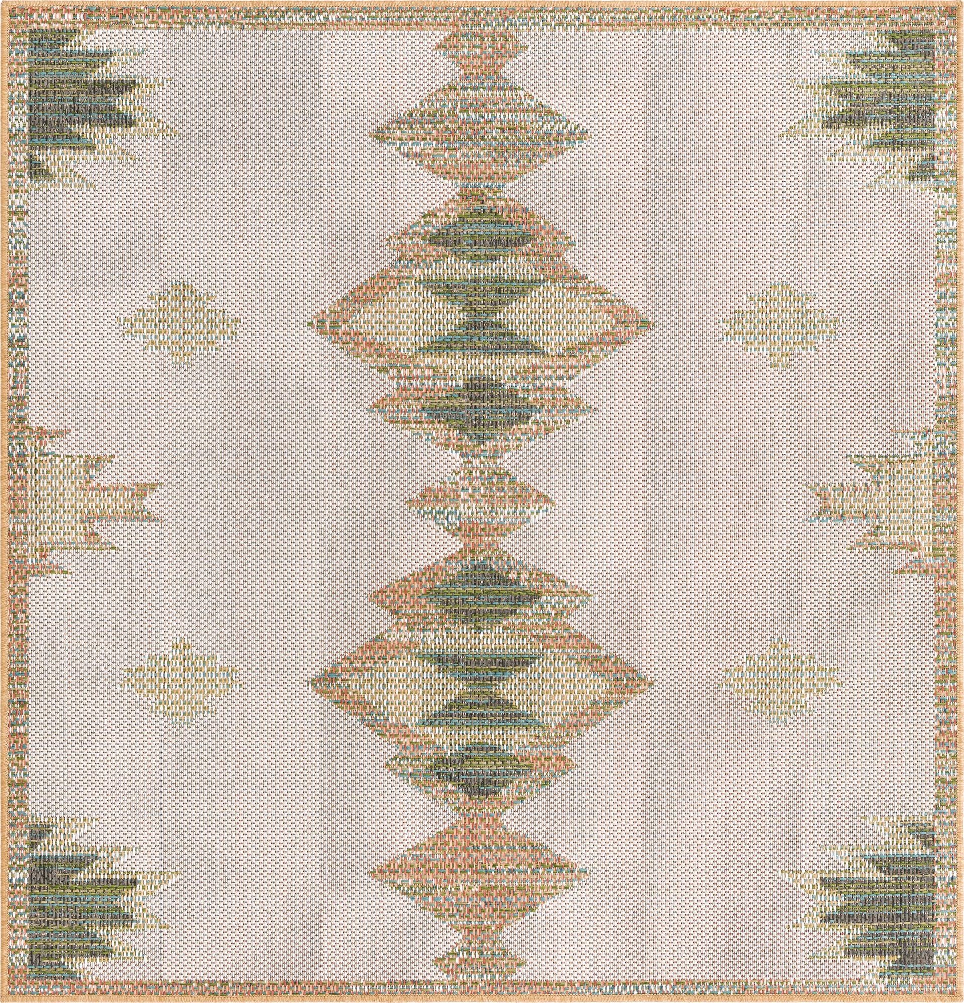 5' 3 x 5' 3  Washable Baja Indoor / Outdoor Square Rug