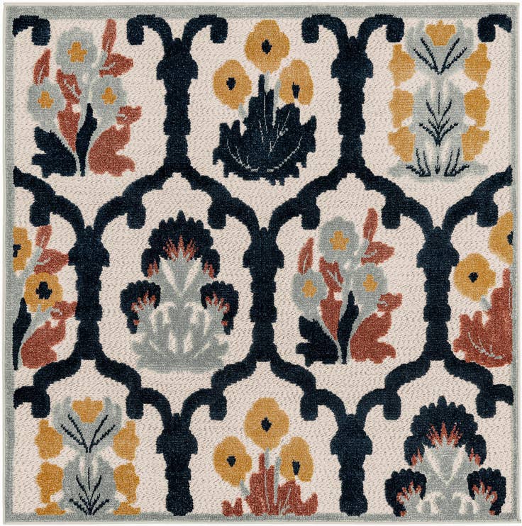 Detail image of 5' 3 x 5' 3 Easy-Clean Belize Indoor / Outdoor Square Rug
